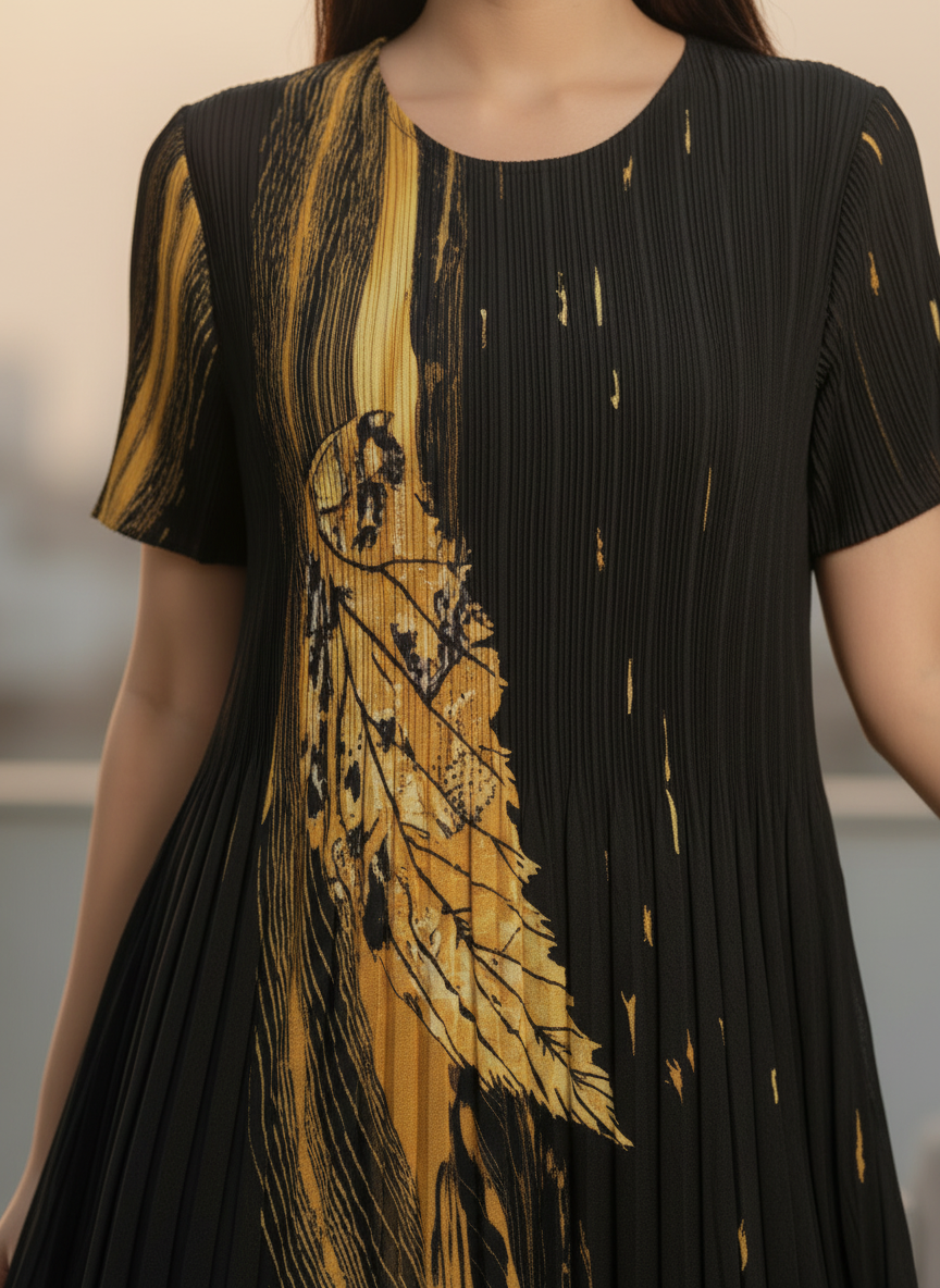 Sia Pleated Midi Dress