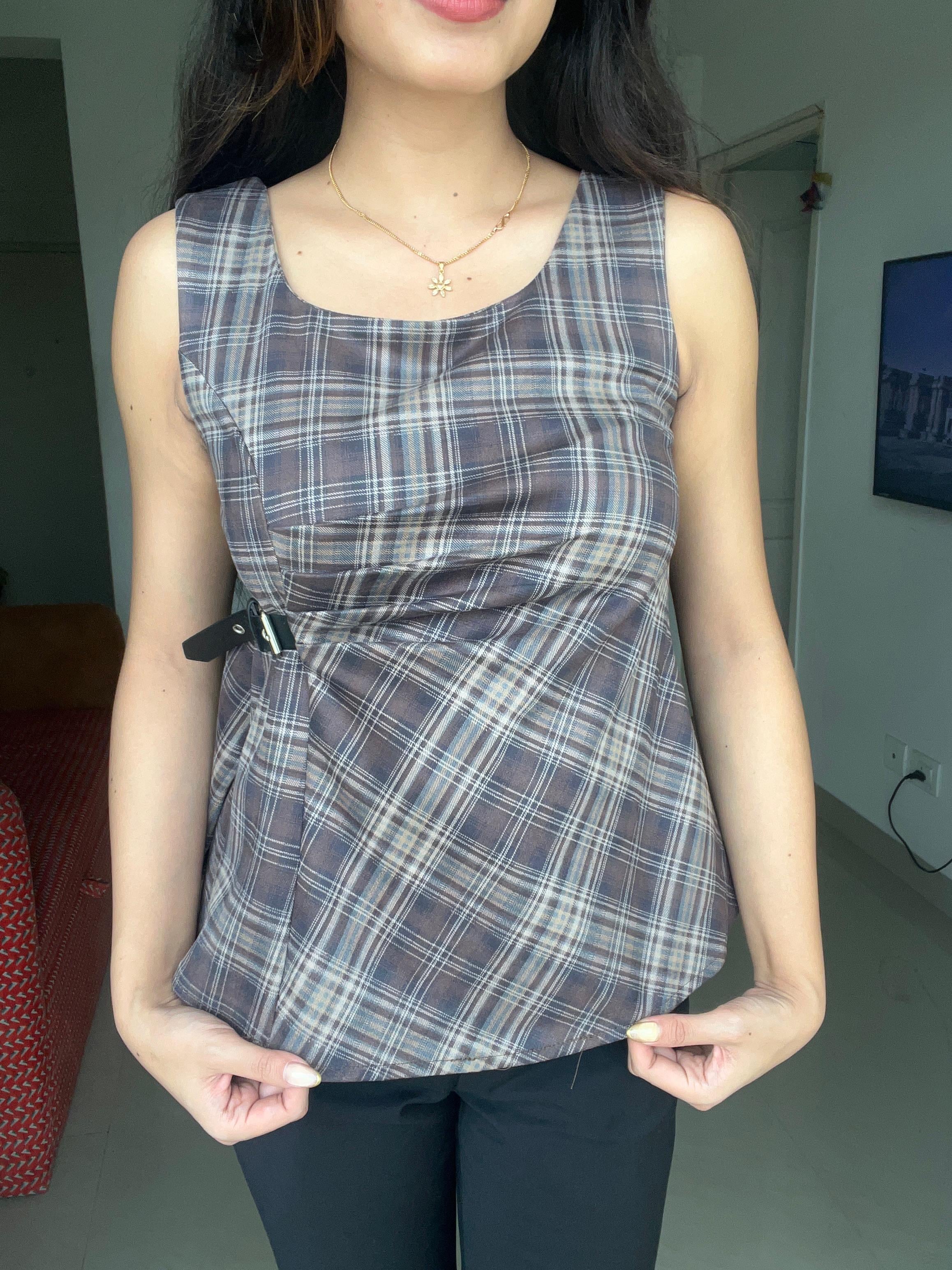 Mocha Paisley Peplum Top