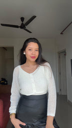 AURA Crochet Buttoned Cardigan