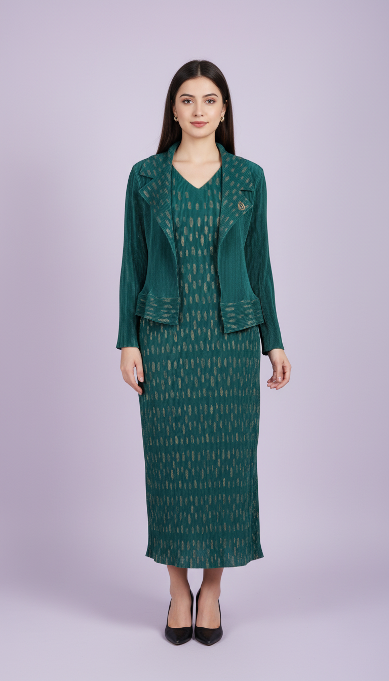 The Midnight Aurora Pleated Dress