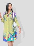 Ria Floral Dress/ Long Top- Green
