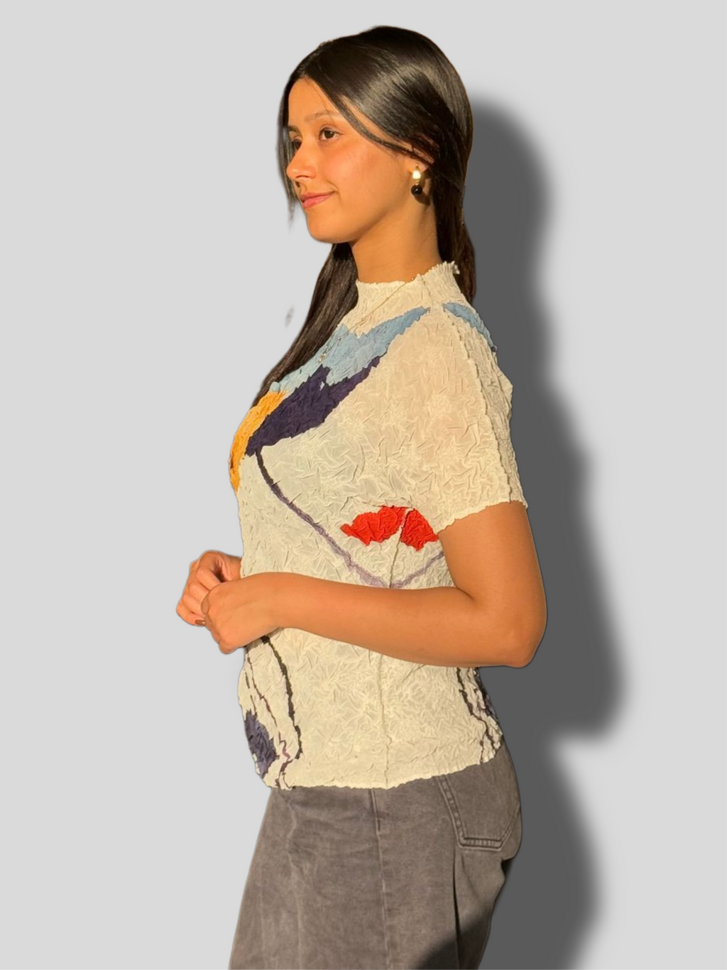 Cherry Printed Top- White