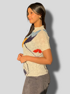 Cherry Printed Top- White