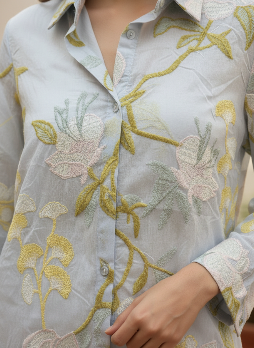 Floral Embroidered Shirt