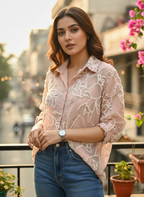 Floral Embroidered shirt