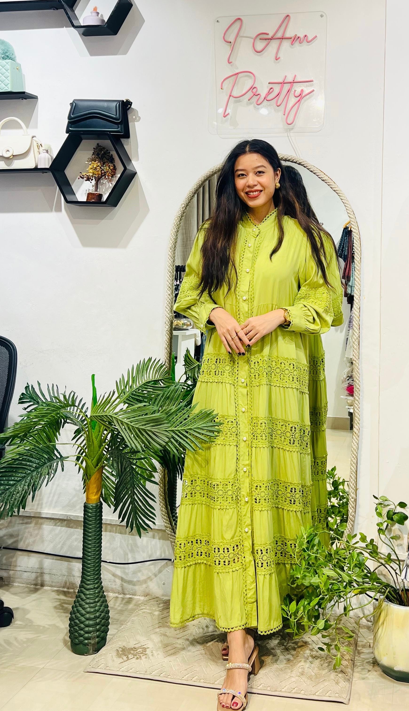 Lime Elegance Maxi Dress