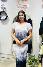 The Midnight Mist Ombre Pleated Set
