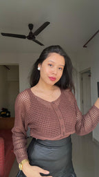 AURA Crochet Buttoned Cardigan