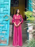 Irene Metallic Co-ord Set- Pink