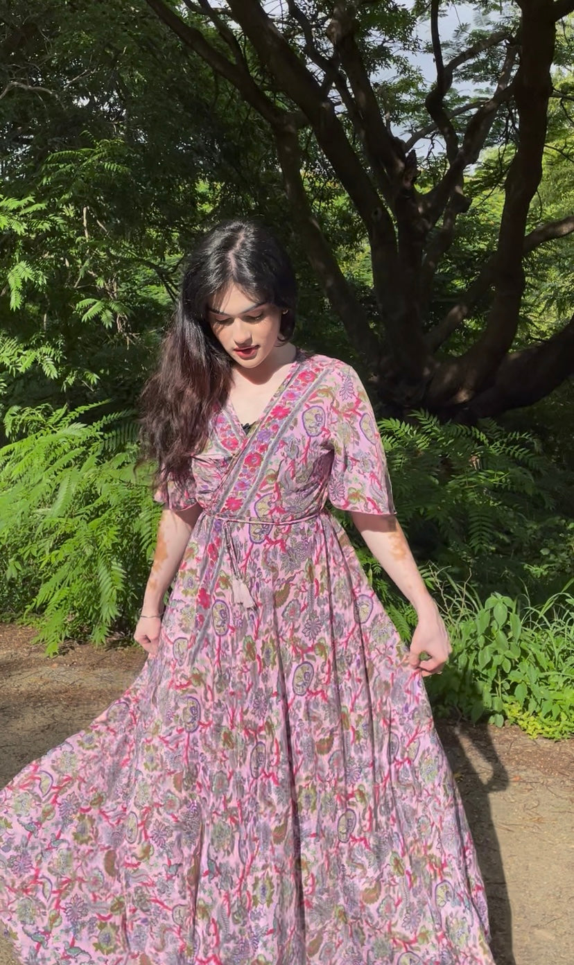 Floral Grace Wrap Maxi Dress