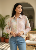 Candy Bloom Floral Lace Button-Down