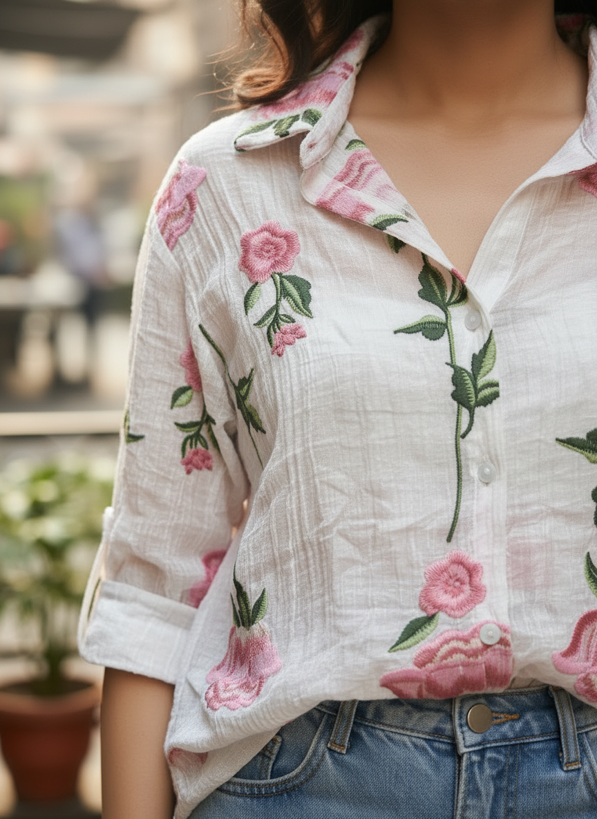 Floral Embroidered Shirt