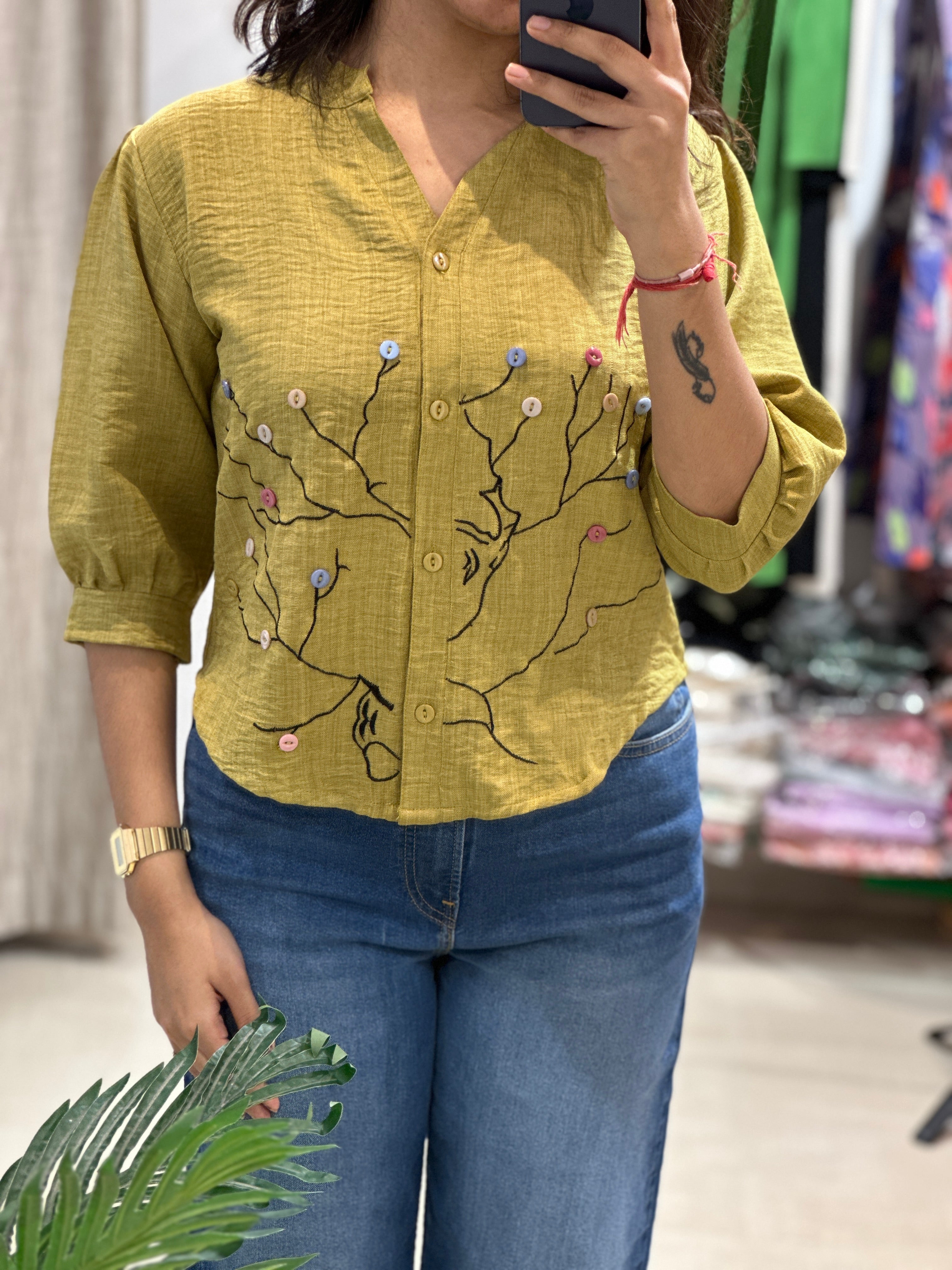 Imported Linen Crop Shirt