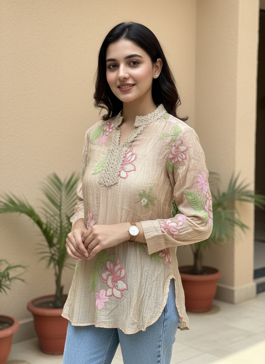 Floral Embroidered Tunic
