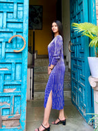 Tia Metallic Dress- Violet