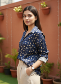 Midnight Dot Satin Shirt