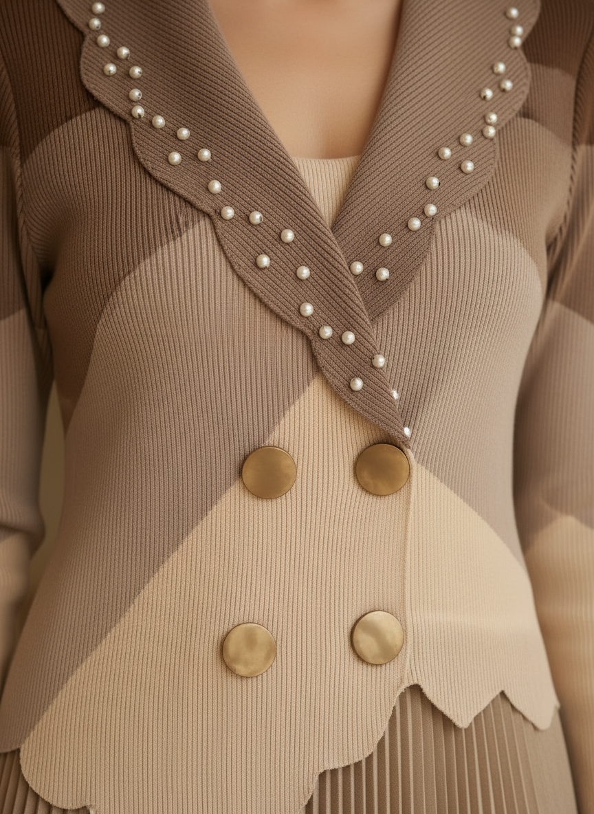 ELYSIA Pearl Pleated Dress