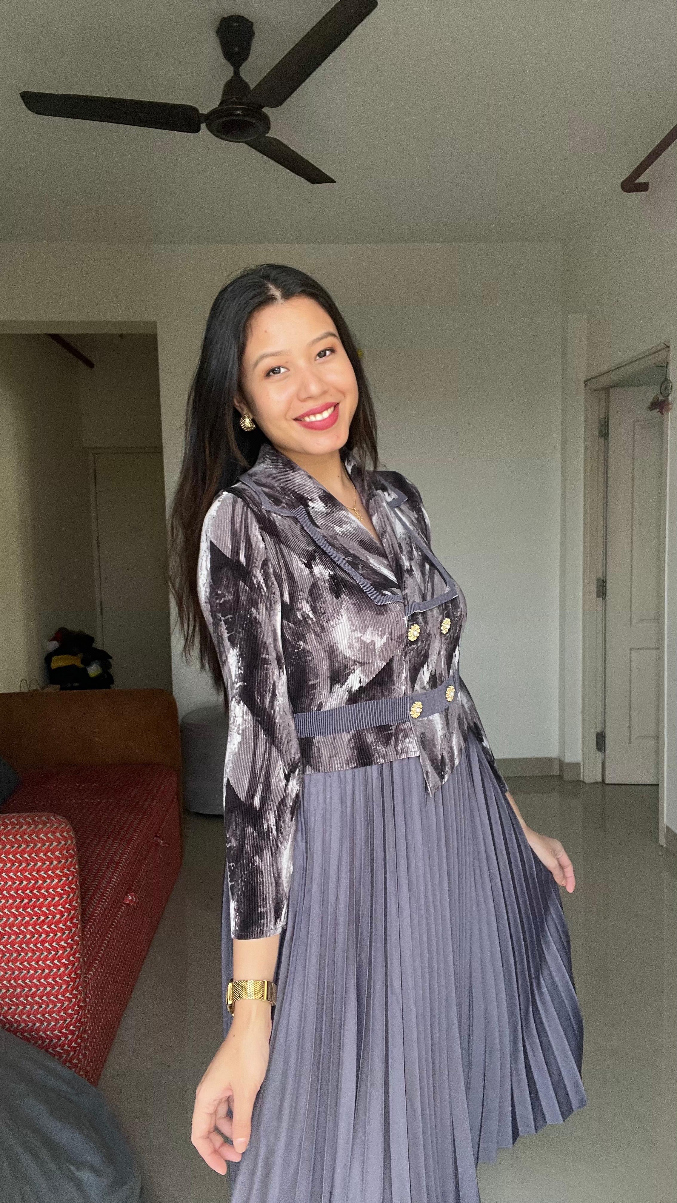 ÉCLAT Pleated Statement Dress