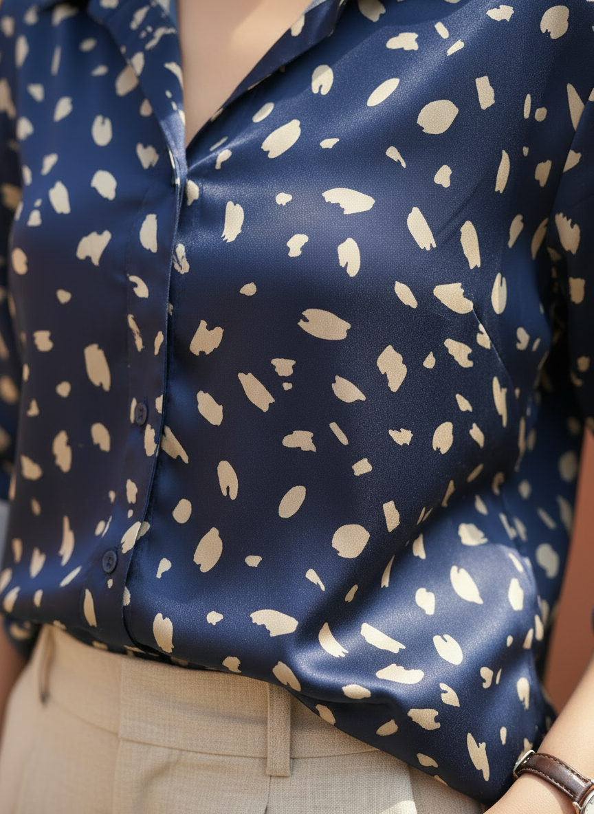 Midnight Dot Satin Shirt