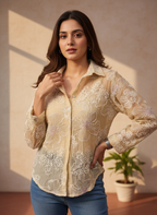 Floral Embroidered shirt
