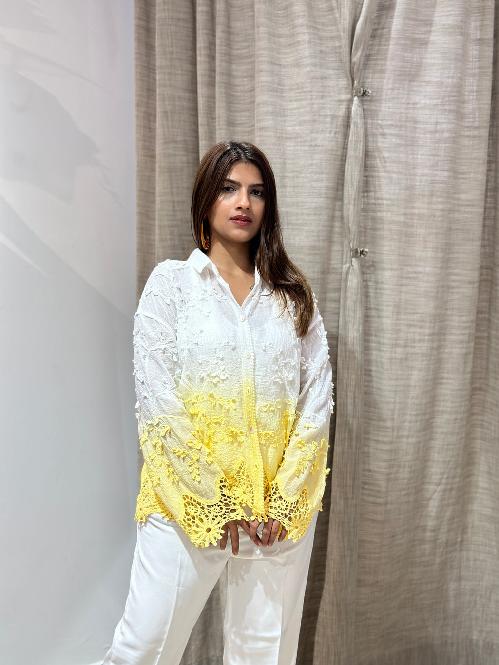 SHADED OMBRE MULMUL SHIRT