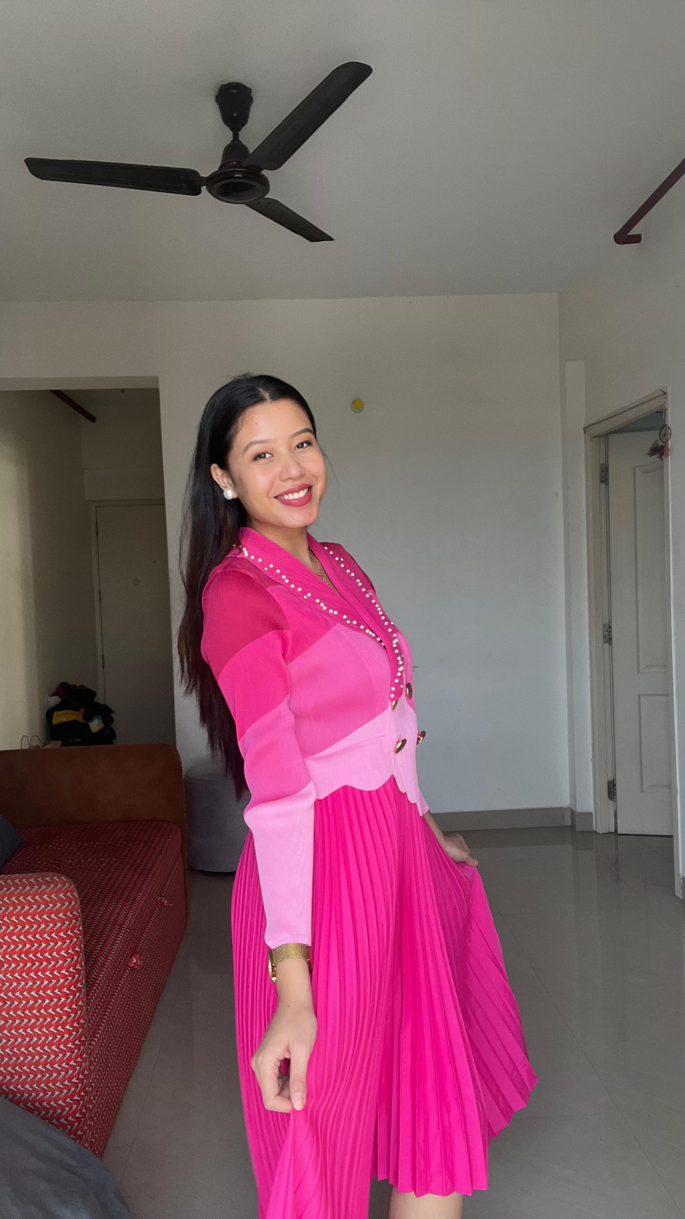 ELYSIA Pearl Pleated Dress