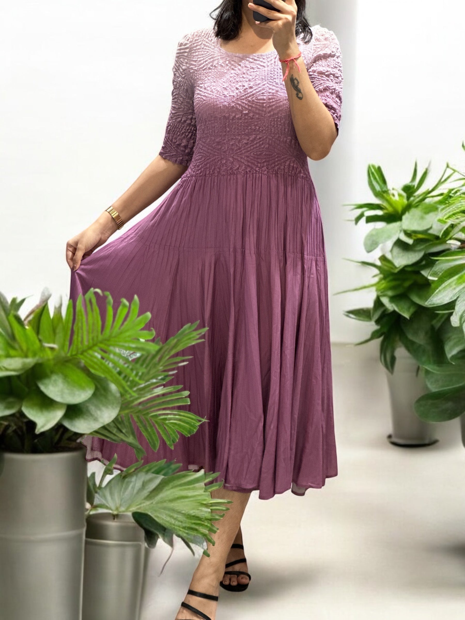 Julieta Flare Dress- Lilac