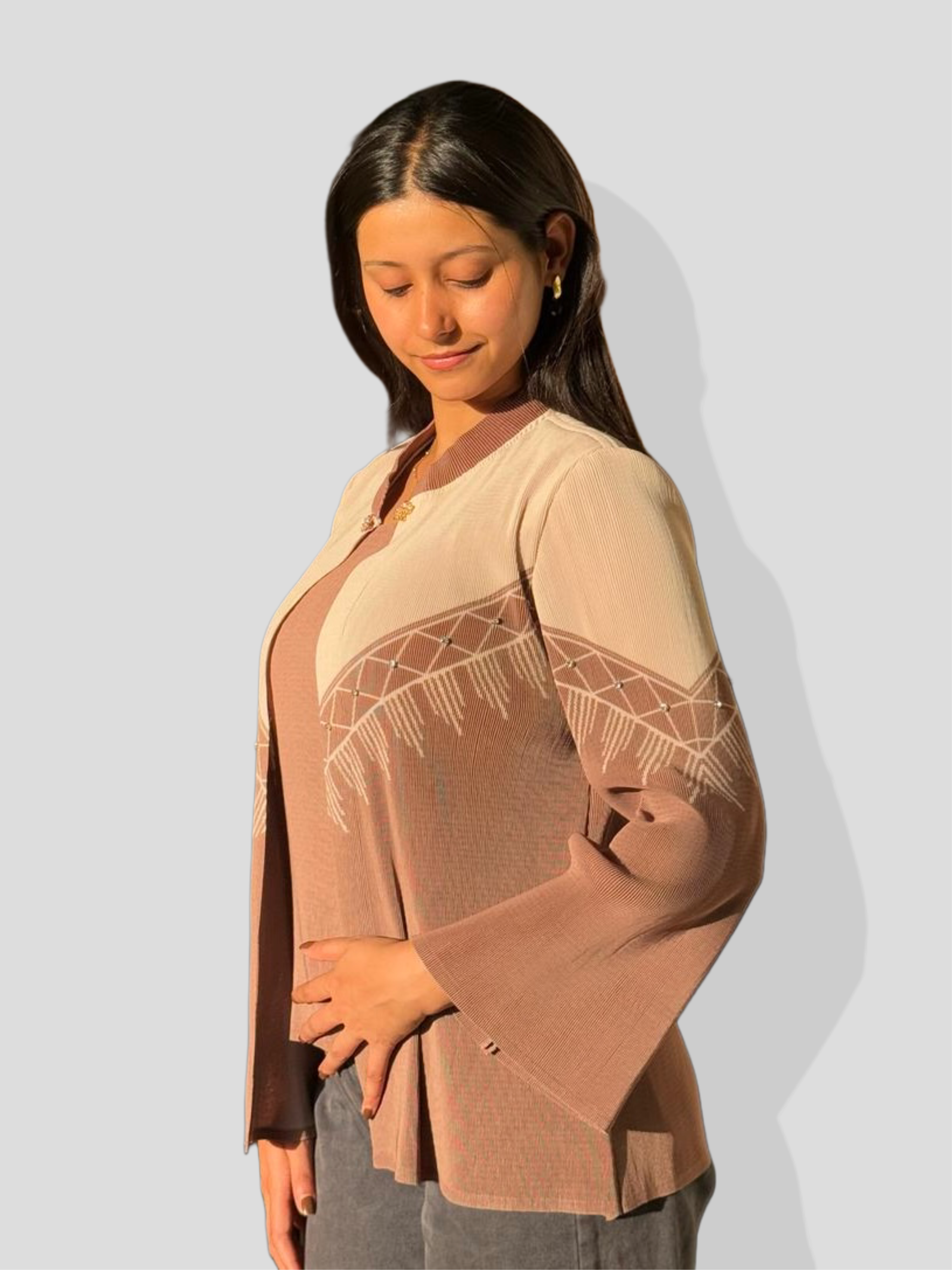 Sierra Printed Top-Brown