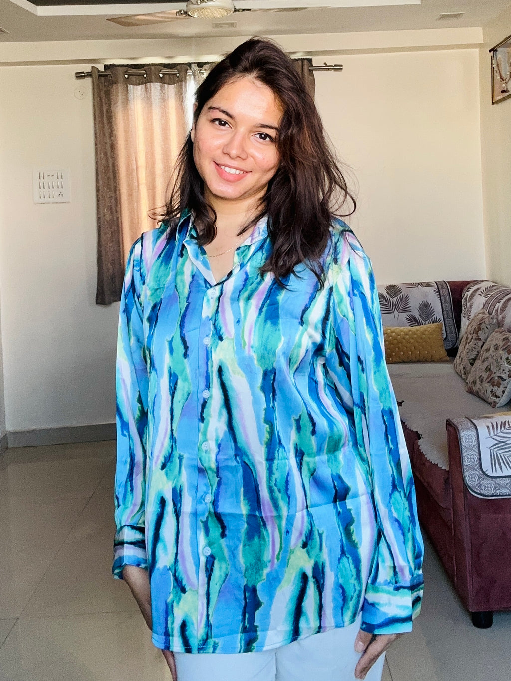 Cascade Satin Crepe Shirt