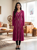 Ember Glow Ombré Pleated Midi