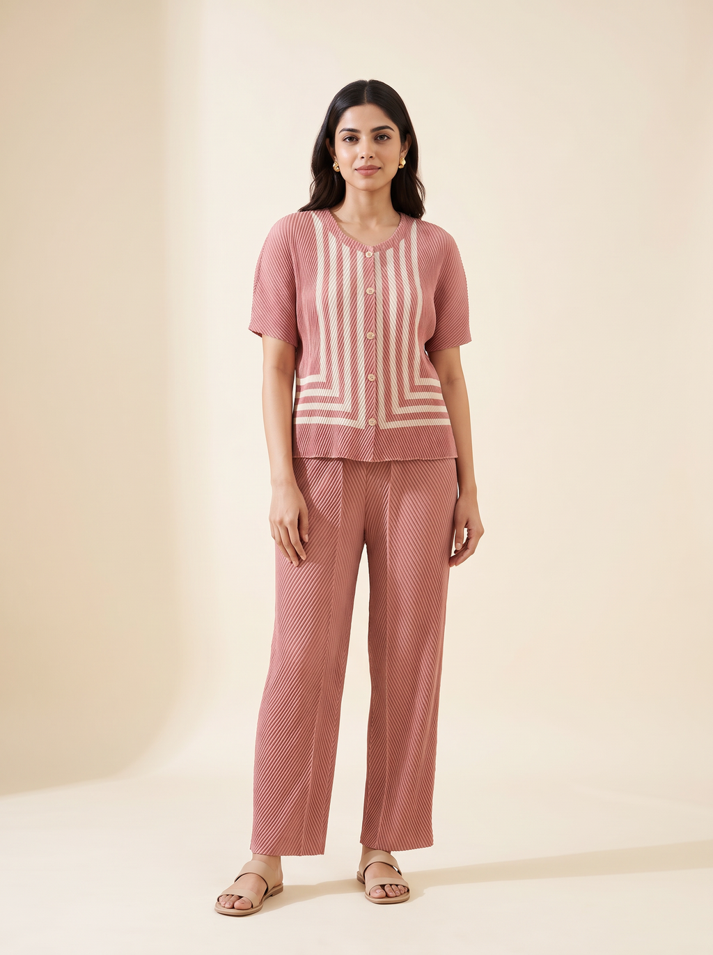 Blush Pleated Set