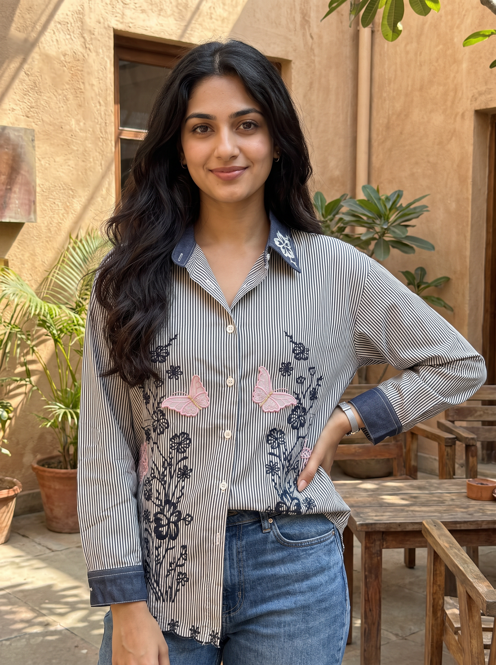 Striped Floral Shirt
