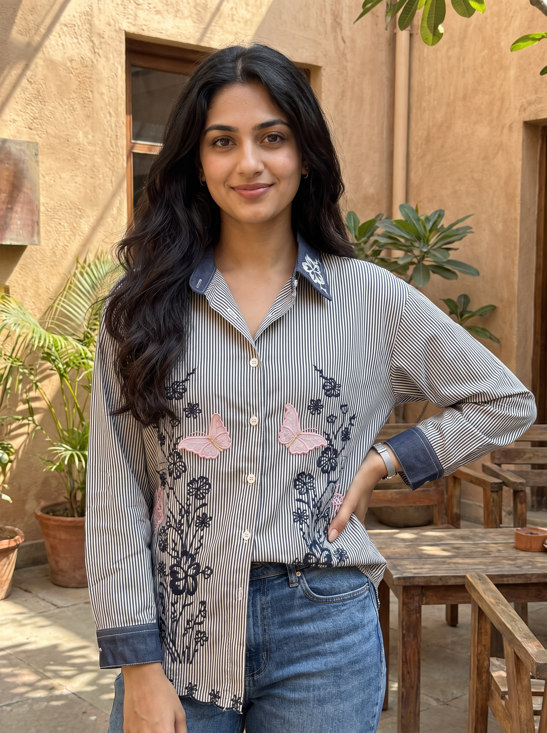 Striped Floral Shirt