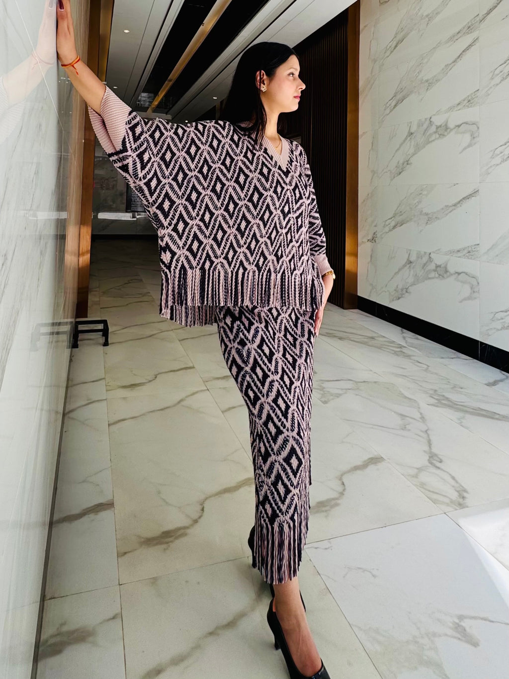 Laura Skirt Set- Navy Blue