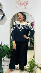 Contrast Petal Textured Two-Piece