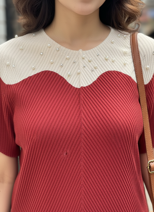 Aurora Pearl Pleat Blouse
