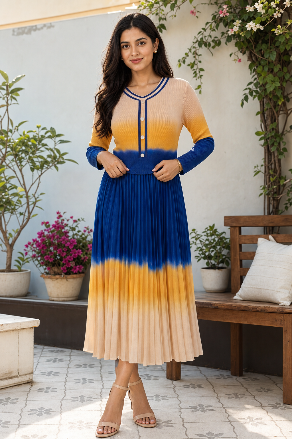 Ombré Pleated Dress