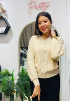 Luxe 3D Textured Long Sleeve Top