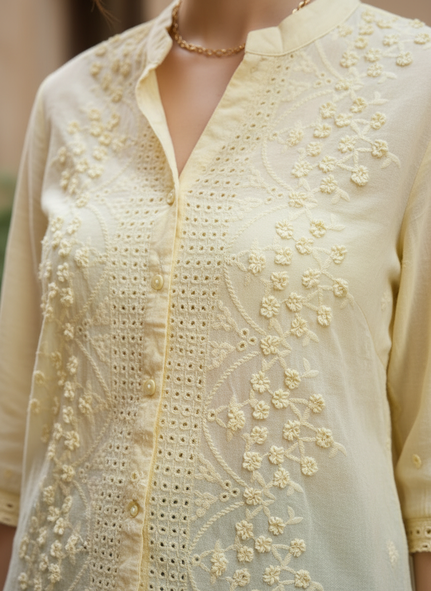 The Marigold Meadow Eyelet Blouse