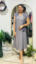 Silver Mist Pleated Dress