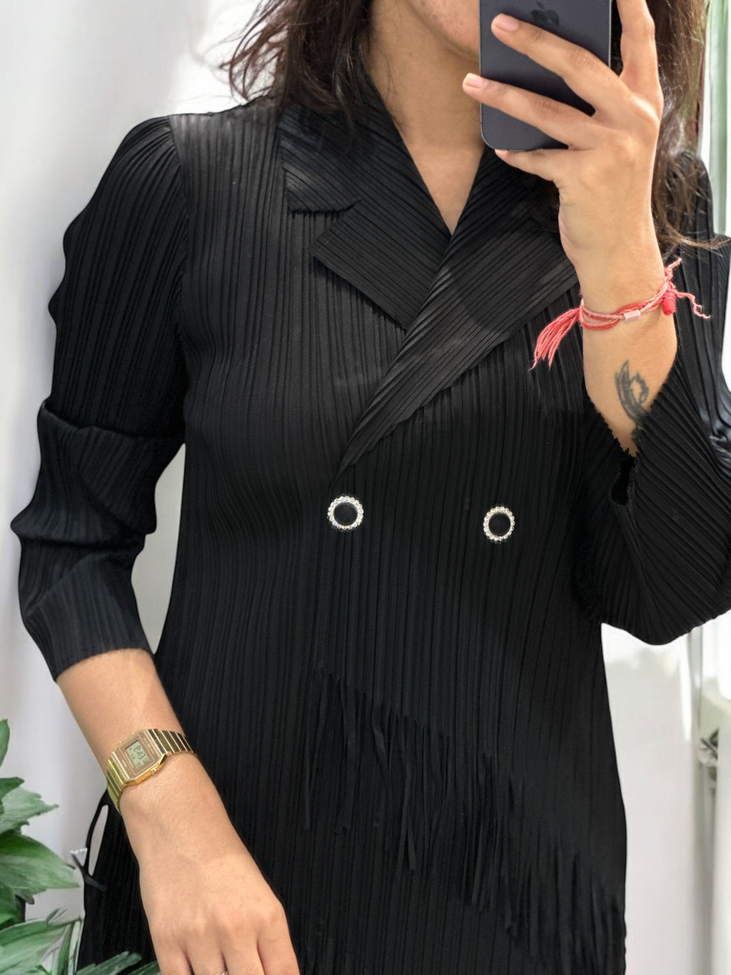 Bella Fringe Dress- Black