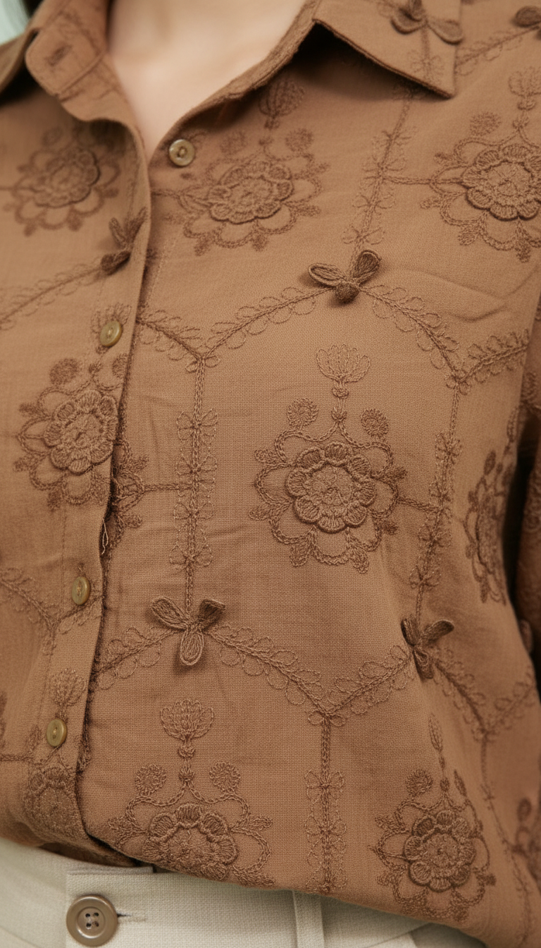 Sienna Floral Embroidered Button-Down