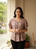Dusty Rose Marble Print Top