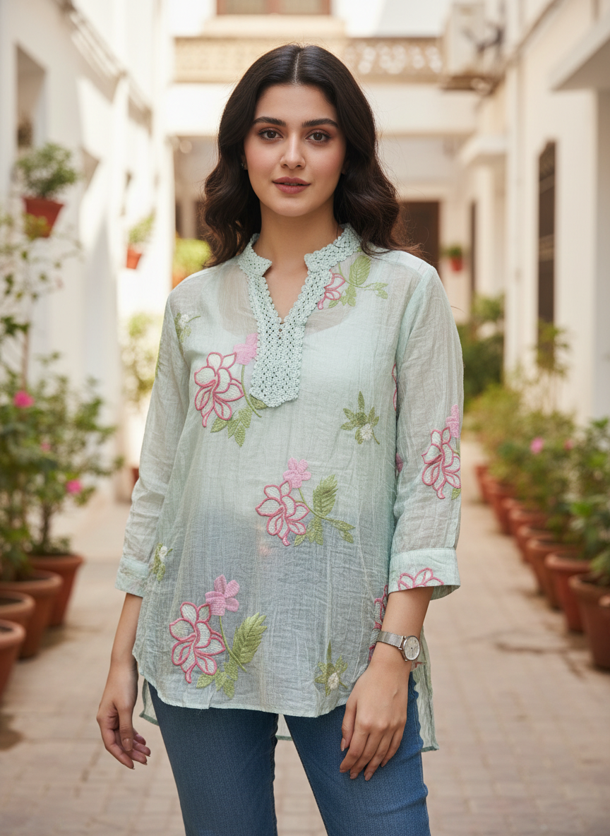 Floral Embroidered Tunic