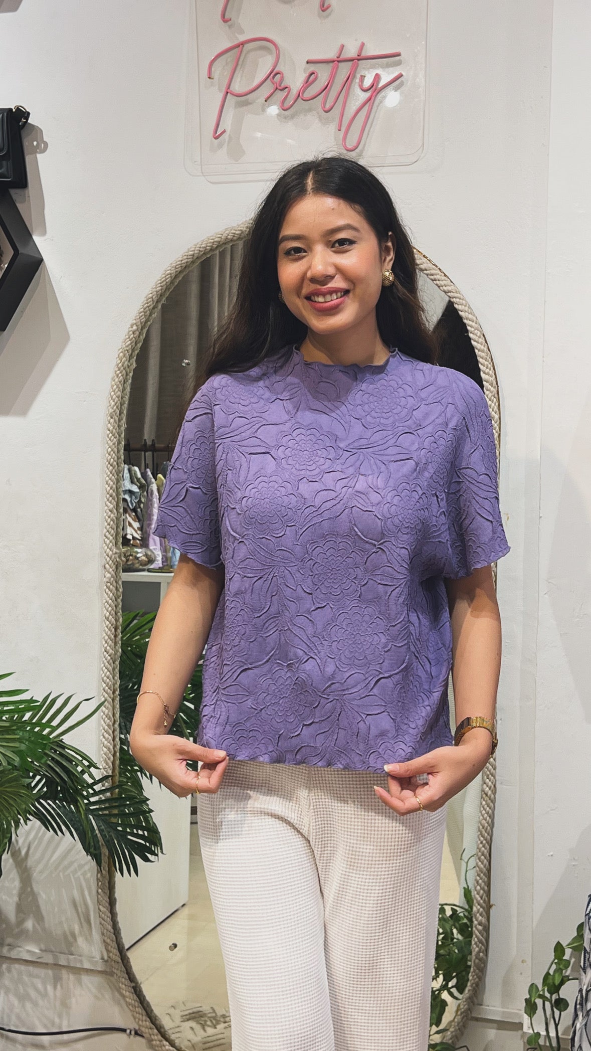 Lavender Bloom Textured Top