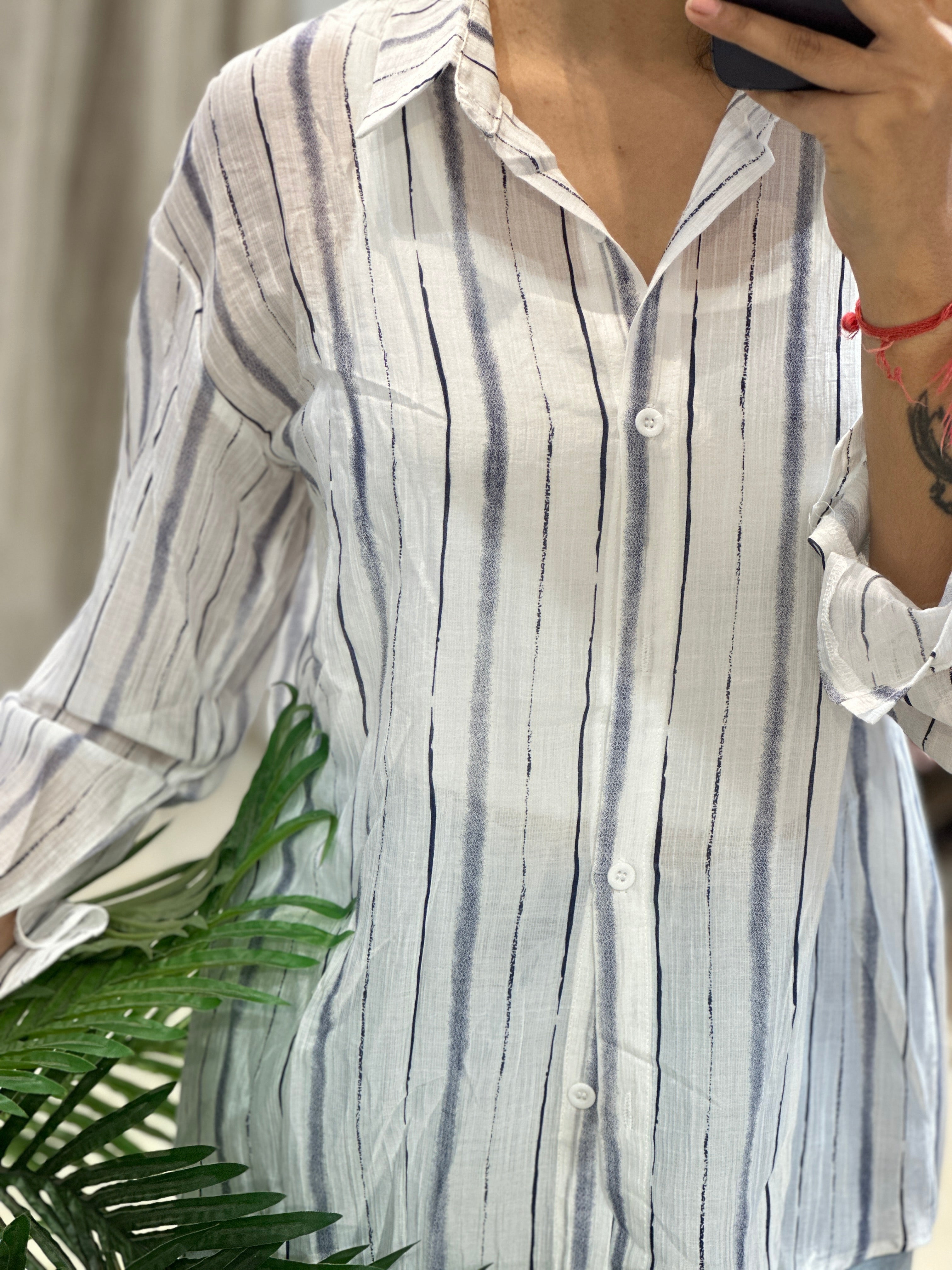 Chanderi White Shirt