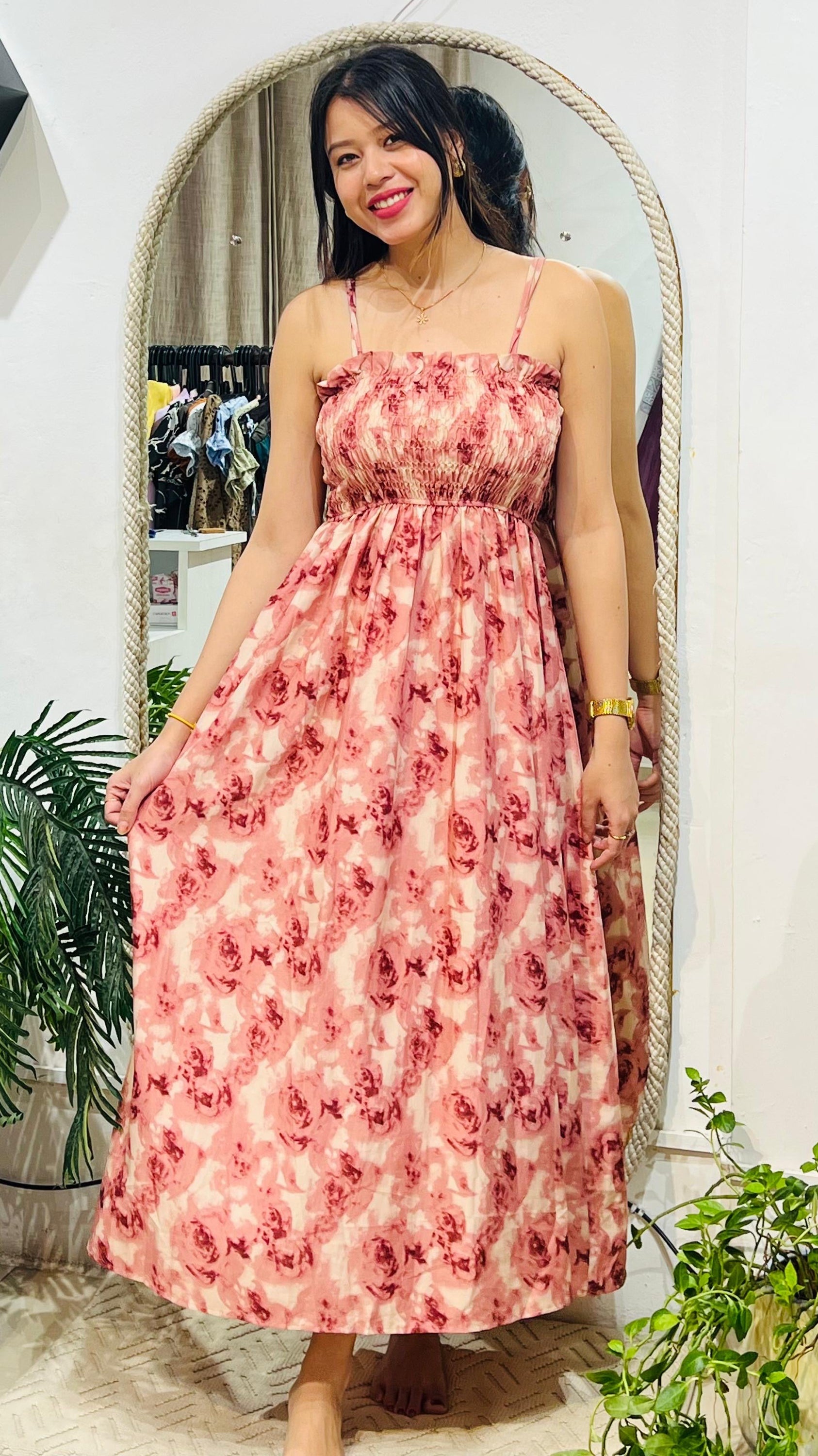 Bloom Strip Maxi Dress