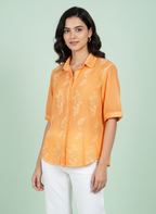 Apricot Bloom Embroidered Shirt