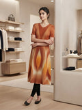 Abstract Pleated Dress