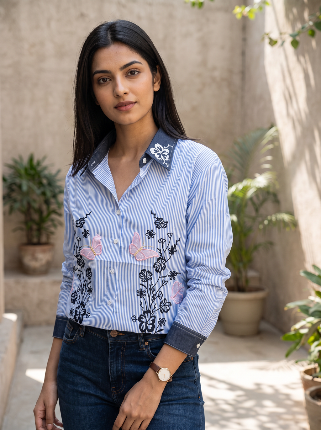Striped Floral Shirt
